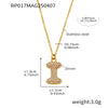 Wholesale Women's Fashion Luxury Electroplated Geometric Ferris Wheel English Letters Zircon Stainless Steel And Titanium Steel Necklace