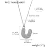 Wholesale Women's Fashion Luxury Electroplated Geometric Ferris Wheel English Letters Zircon Stainless Steel And Titanium Steel Necklace