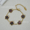 Wholesale Women's Fashion Luxury Vacuumplated 18K Titanium Steel Clover Flower Bracelet
