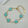 Wholesale Women's Fashion Luxury Vacuumplated 18K Titanium Steel Clover Flower Bracelet