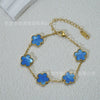 Wholesale Women's Fashion Luxury Vacuumplated 18K Titanium Steel Clover Flower Bracelet