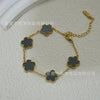Wholesale Women's Fashion Luxury Vacuumplated 18K Titanium Steel Clover Flower Bracelet