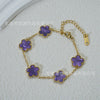Wholesale Women's Fashion Luxury Vacuumplated 18K Titanium Steel Clover Flower Bracelet