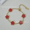 Wholesale Women's Fashion Luxury Vacuumplated 18K Titanium Steel Clover Flower Bracelet
