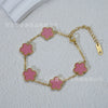 Wholesale Women's Fashion Luxury Vacuumplated 18K Titanium Steel Clover Flower Bracelet