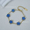 Wholesale Women's Fashion Luxury Vacuumplated 18K Titanium Steel Clover Flower Bracelet