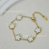 Wholesale Women's Fashion Luxury Vacuumplated 18K Titanium Steel Clover Flower Bracelet