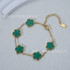 Wholesale Women's Fashion Luxury Vacuumplated 18K Titanium Steel Clover Flower Bracelet