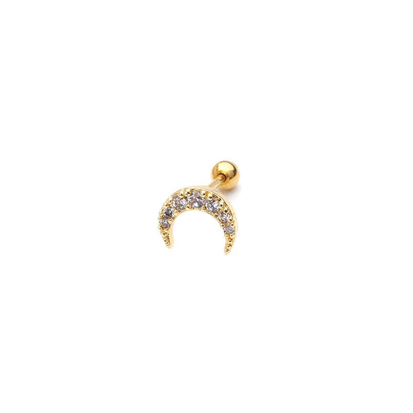 Wholesale Women's Fashion Metal Earrings With Doublesided Screw Design Inlaid With Zircon And Flower Pattern