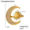 Wholesale Women's Fashion Minimalist Ferris Wheel Sun Moon Glow Inlaid Zircon Titanium Steel Electroplated Jewelry Set Including Ring And Necklace With Earrings