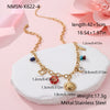 Wholesale Women's Fashion Minimalist Geometric And Floral Pattern 18K Gold Plated Stainless Steel Pendant Necklace