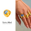 Wholesale Women's Fashion Minimalist Geometric Heart Enamel Ring Stainless Steel 18K Gold Plated Jewelry