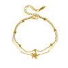 Wholesale Women's Fashion Minimalist Starshaped Stainless Steel Goldplated Bracelet