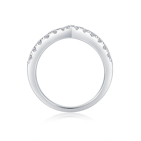 Wholesale Women's Fashion Moissanite Inlaid 925 Silver Geometric Ring