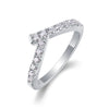Wholesale Women's Fashion Moissanite Inlaid 925 Silver Geometric Ring