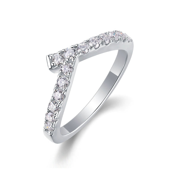 Wholesale Women's Fashion Moissanite Inlaid 925 Silver Geometric Ring