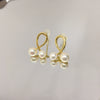 Wholesale Women's Fashion Natural Freshwater Pearl Earrings With Alloy Inlaid Artificial And Semiprecious Stones Flat Round And Bun Round Shape