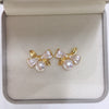 Wholesale Women's Fashion Natural Freshwater Pearl Oblate S925 Sterling Silver Earrings