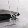 Wholesale Women's Fashion Natural Topaz Color Sun Flower Pendant Necklace 925 Sterling Silver Geometric Design