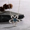 Wholesale Women's Fashion Natural Topaz Color Sun Flower Pendant Necklace 925 Sterling Silver Geometric Design