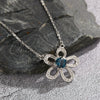 Wholesale Women's Fashion Natural Topaz Color Sun Flower Pendant Necklace 925 Sterling Silver Geometric Design