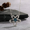 Wholesale Women's Fashion Natural Topaz Color Sun Flower Pendant Necklace 925 Sterling Silver Geometric Design
