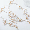 Wholesale Women's Fashion Necklace With Imitation Pearls And Mixed Gemstone Setting Geometric Pendant Manual Design