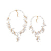 Wholesale Women's Fashion Necklace With Imitation Pearls And Mixed Gemstone Setting Geometric Pendant Manual Design