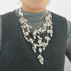 Wholesale Women's Fashion Necklace With Imitation Pearls And Mixed Gemstone Setting Geometric Pendant Manual Design