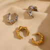 Wholesale Women's Fashion Niche Design Bamboo Shaped Small Ear Clips Stainless Steel 18K Gold Plated Electroplated Earrings