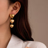 Wholesale Women's Fashion Niche Design Sense Titanium Steel Zircon Tassel Earrings Electroplated Stainless Steel