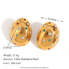 Wholesale Women's Fashion Niche Stainless Steel 18K Gold Plated Geometric Oval Earrings With Electroplating