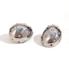 Wholesale Women's Fashion Niche Stainless Steel 18K Gold Plated Geometric Oval Earrings With Electroplating
