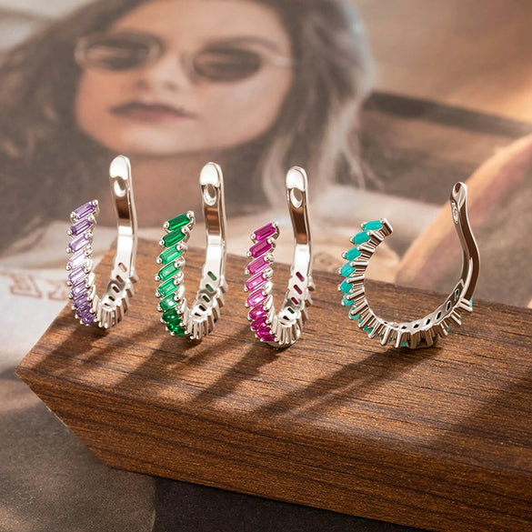 Wholesale Women's Fashion Ol Copper Ushaped Inlaid Zircon Antipain Ear Clips
