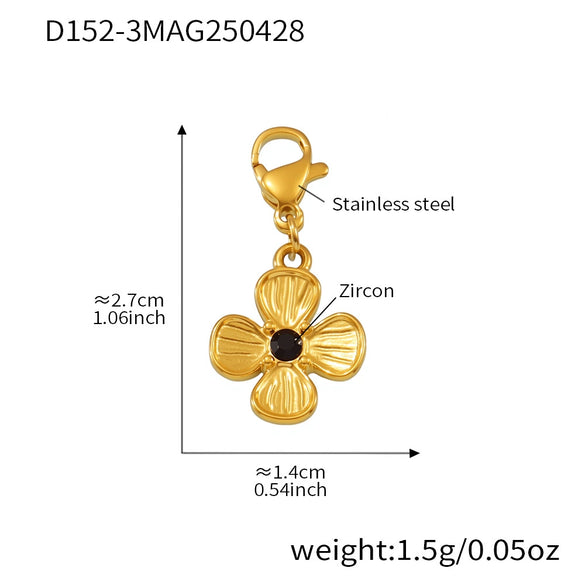 Wholesale Women's Fashion Ol Geometric Natural Stone Necklace With Titanium Steel Pendant And Stainless Steel Chain Electroplated With 18K Gold