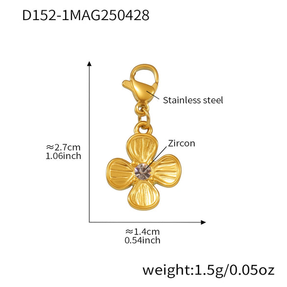 Wholesale Women's Fashion Ol Geometric Natural Stone Necklace With Titanium Steel Pendant And Stainless Steel Chain Electroplated With 18K Gold