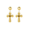 Wholesale Women's Fashion Ol Geometric Pearl Zircon Stainless Steel 18K Electroplated Earrings