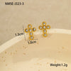 Wholesale Women's Fashion Ol Geometric Pearl Zircon Stainless Steel 18K Electroplated Earrings