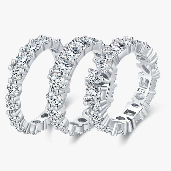 Wholesale Women's Fashion Ol Geometric 925 Silver Diamond Set Ring