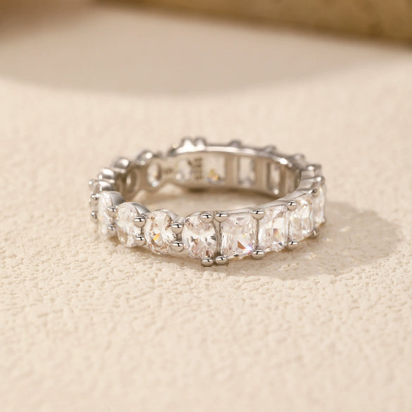 Wholesale Women's Fashion Ol Geometric 925 Silver Diamond Set Ring