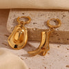 Wholesale Women's Fashion Ol Geometric Stainless Steel 18K Gold Plated Earrings