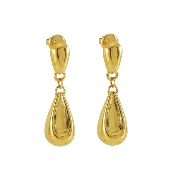 Wholesale Women's Fashion Ol Geometric Titanium Steel Electroplated Drop Earrings