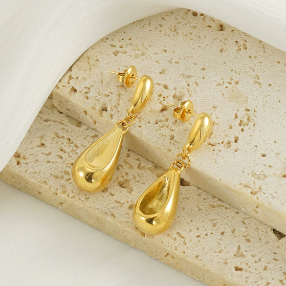 Wholesale Women's Fashion Ol Geometric Titanium Steel Electroplated Drop Earrings