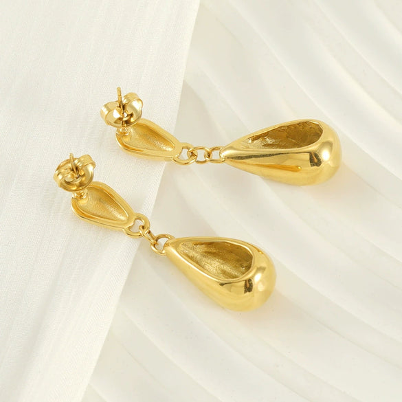 Wholesale Women's Fashion Ol Geometric Titanium Steel Electroplated Drop Earrings