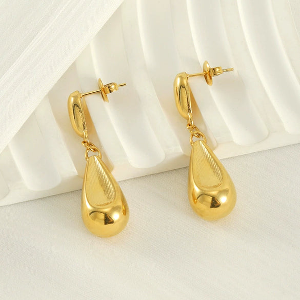 Wholesale Women's Fashion Ol Geometric Titanium Steel Electroplated Drop Earrings
