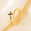 Wholesale Women's Fashion Ol Style Cross Micro Inlaid Zircon Opening Ring Jewelry Copper Zircon Zirconia