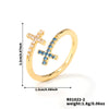 Wholesale Women's Fashion Ol Style Cross Micro Inlaid Zircon Opening Ring Jewelry Copper Zircon Zirconia