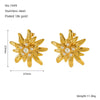 Wholesale Women's Fashion Ol Style Stainless Steel Flower Pattern Electroplated Earrings