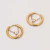 Wholesale Women's Fashion Ol Style Stainless Steel Geometric Earrings With 18K Gold Electroplating