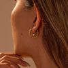 Wholesale Women's Fashion Ol Style Stainless Steel Geometric Earrings With 18K Gold Electroplating